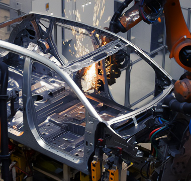 automated robot welds automotive parts